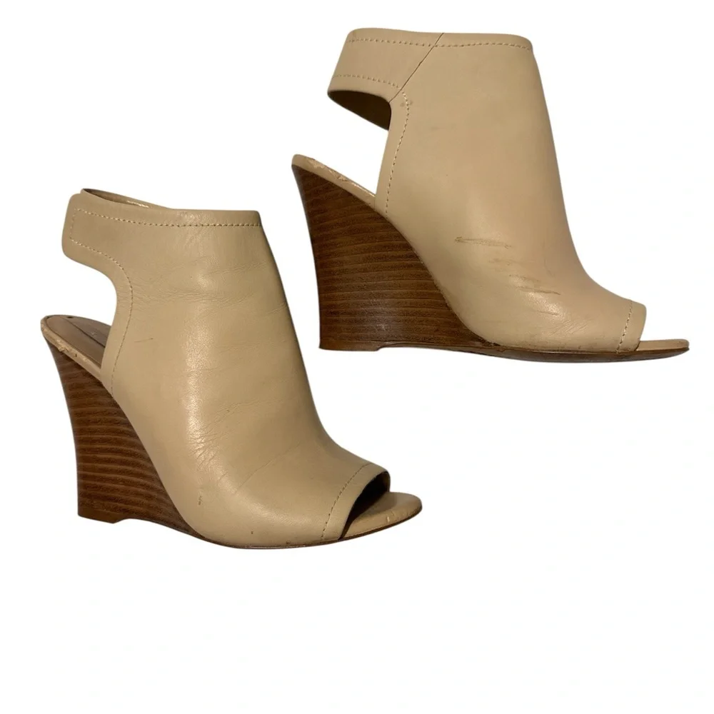 Aldo Cream Peep-Toe Wedges